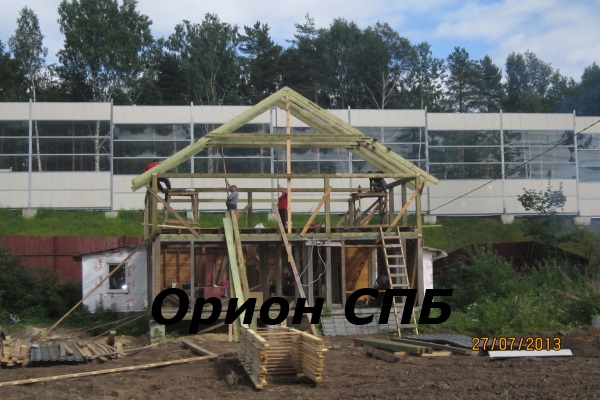 Строительство каркаса двухскатной крыши